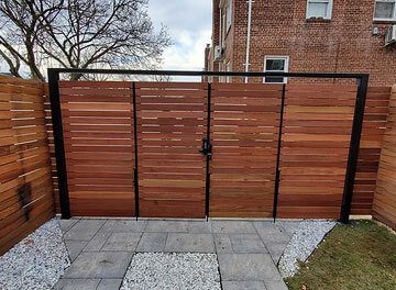 Metal and Wood Garden Fence
