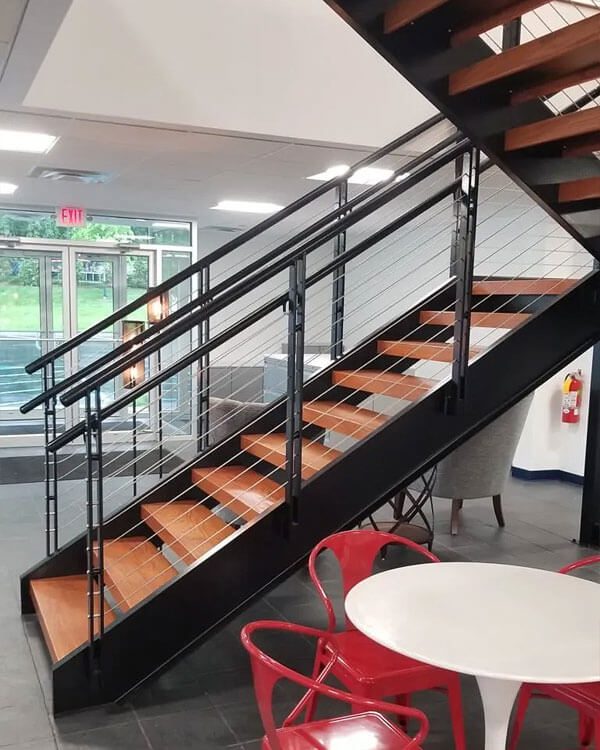 Wood and Metal Staircase Office Area